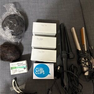 Professional Hair Styling Set with Curling Irons and Accessories